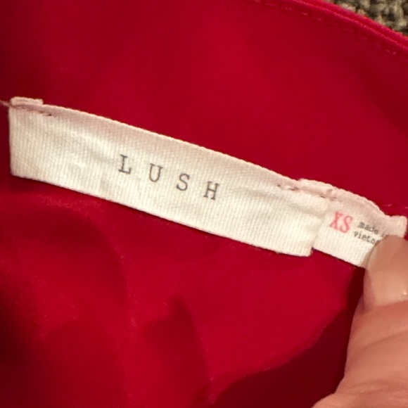 Lush Nordstrom Women's Red V-Neck Blouse quarter length sleeve shirt XS extra sm - Picture 7 of 9